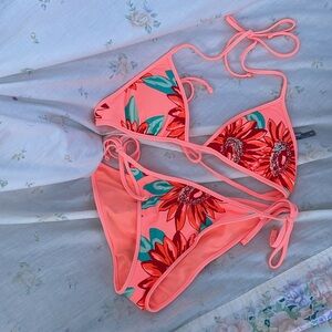 Aerie Two piece flower swim suit